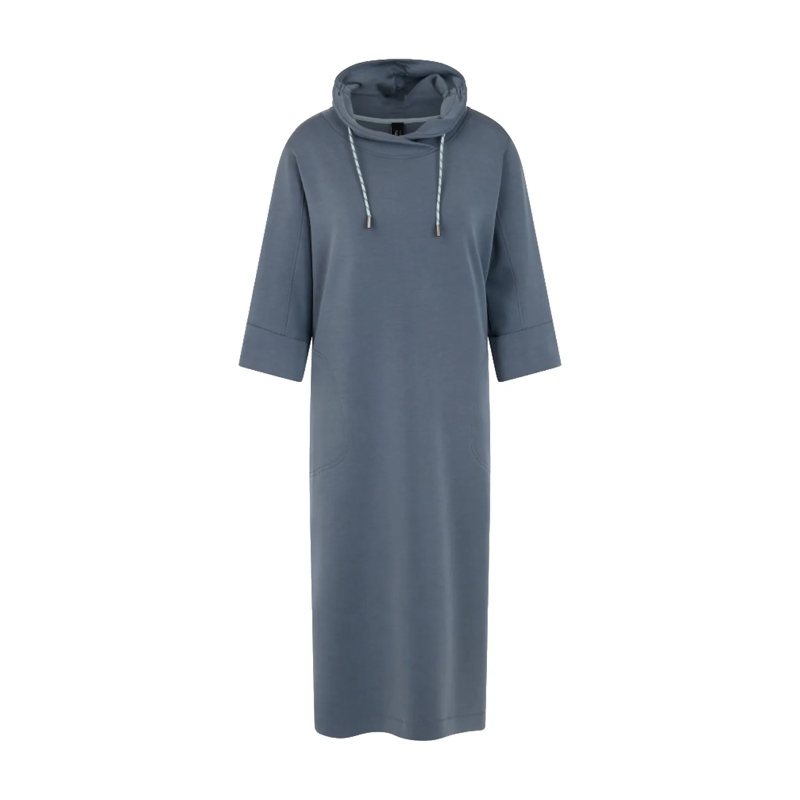Marc Cain Minikleid Jerseykleid in Midi-Länge blau