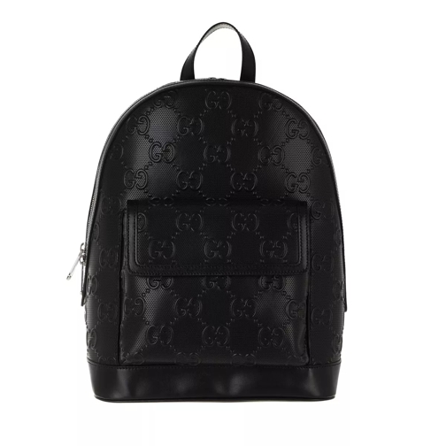 Gucci GG Embossed Backpack Leather Black Backpack