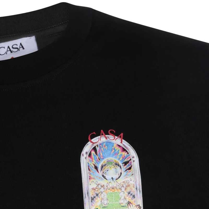 Casablanca T-shirt Black T-Shirt With Crew Neckline Black(Image 6)