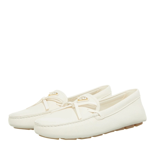 Prada Driver Leather Loafers Ivory