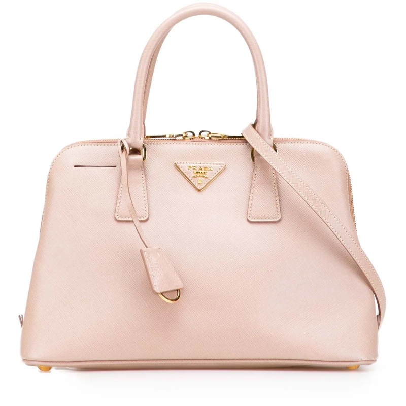 Prada Schultertasche Medium Saffiano Lux Promenade Satchel rose