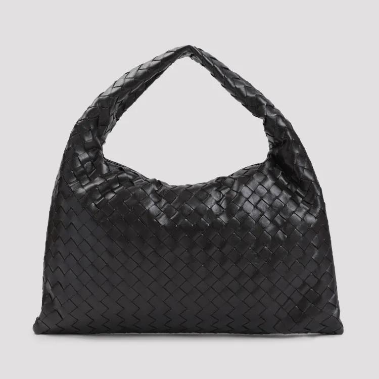Bottega Veneta Shoppers Leather Small Hop Bag in zwart