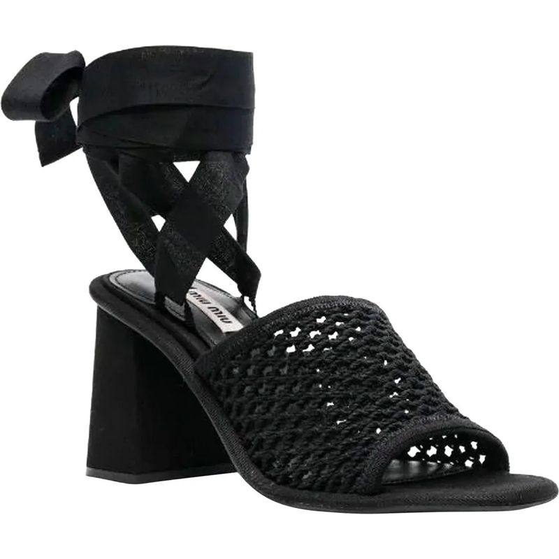 Miu Miu Sandales Miu Miu Macrame Sandals schwarz(Image 3)