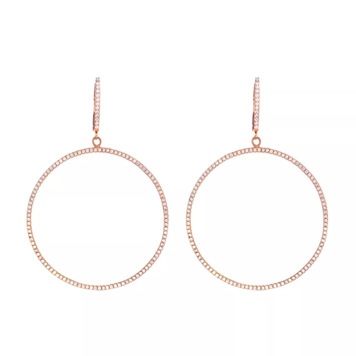 Leaf Earring Celebration Circle Large Silver Rose Gold-Plated Pendant d'oreille