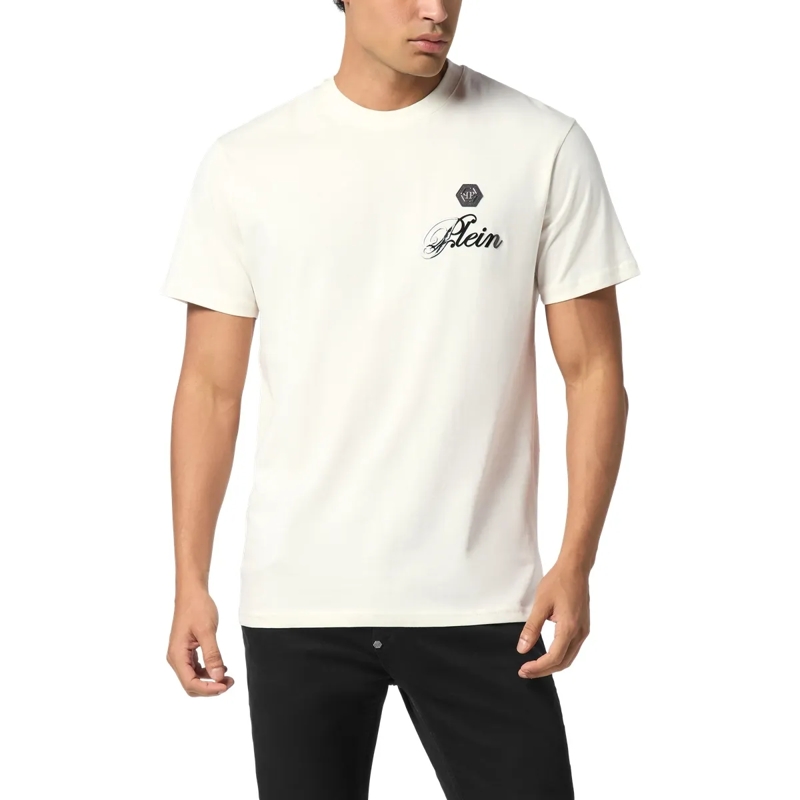 Philipp Plein T-Shirt T-Shirt Rundhalsausschnitt Ss Signature weiss(Image 3)