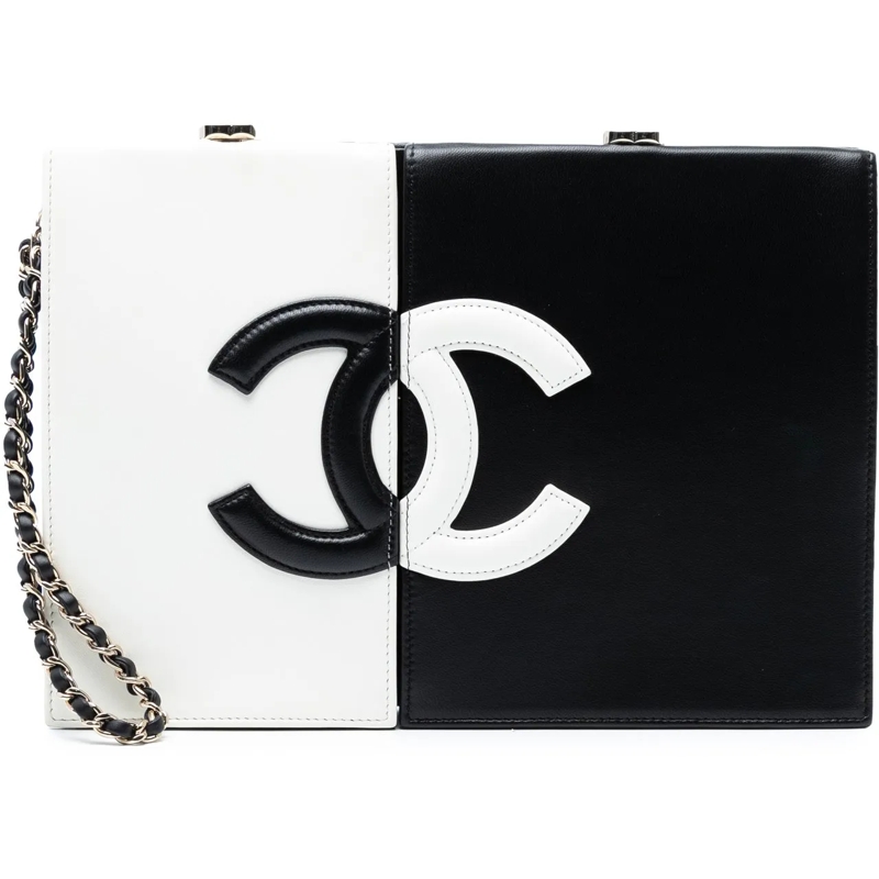 Chanel Pochette CC Lambskin Split Clutch with Chain schwarz