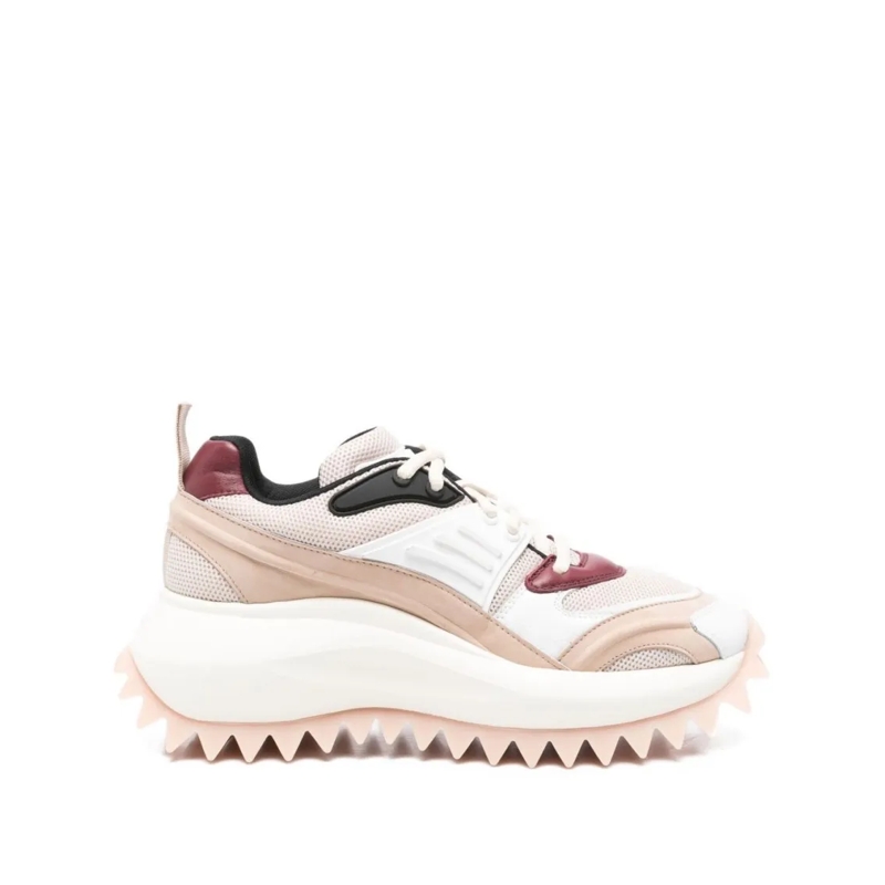 Vic Matié Lage-top sneaker Calf Leather And Mesh Panels Sneakers White