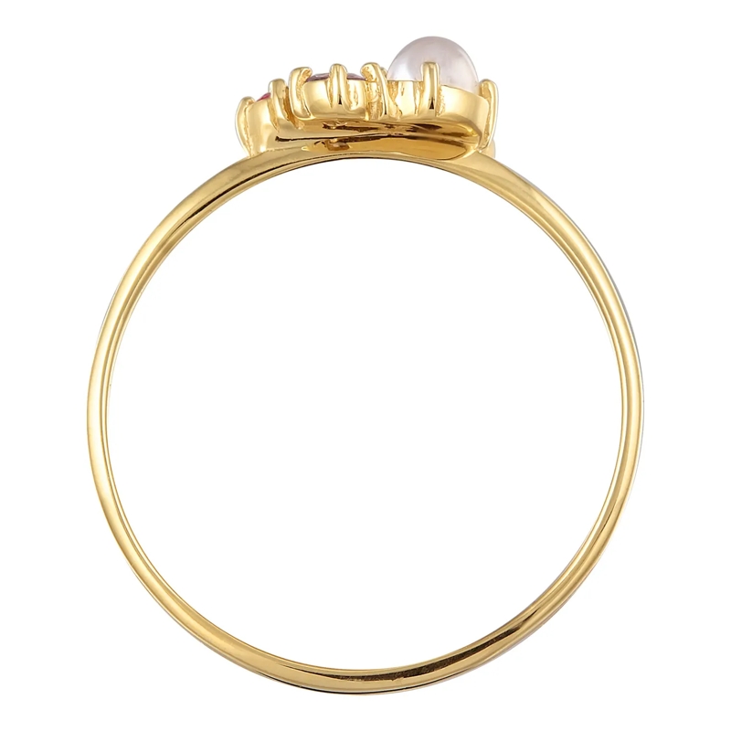 Elli Ring Ring Mondstein Tansanit synth. Saphir 585er Gelbgo gold(Image 3)