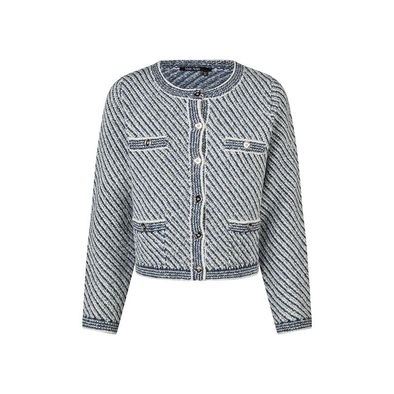 Marc Aurel Jacke Strickjacke- Aufgesetzte Taschen- Metallknöpfe blau