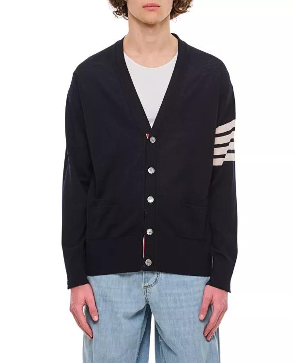 Thom Browne - Classic V-Neck Cardigan - Größe 3 - black