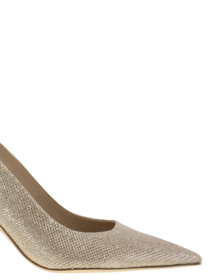 Thumbnail - Stuart Weitzman Sandalen - Stuart Power - Metallised Fabric Slingback - Gr. 37 (EU) - in Beige - für Damen