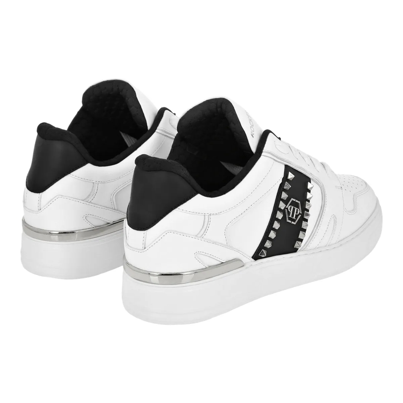 Philipp Plein Low-Top-Sneaker Low-Top Turnschuhe Mit Nietenverzierungen weiss(Image 2)