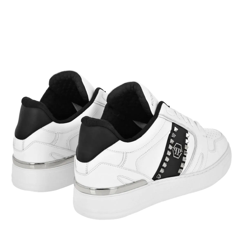Philipp Plein Low-Top-Sneaker Low-Top Turnschuhe Mit Nietenverzierungen weiss(Image 2)