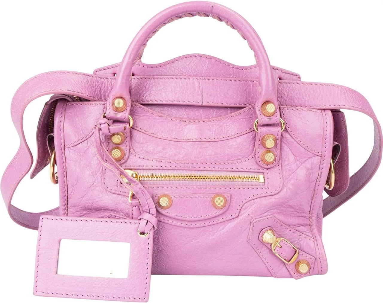 Balenciaga Crossbody Bags - Balenciaga Pink Leather Mini City Handbag - Gr. unisize - in Gold - für Damen