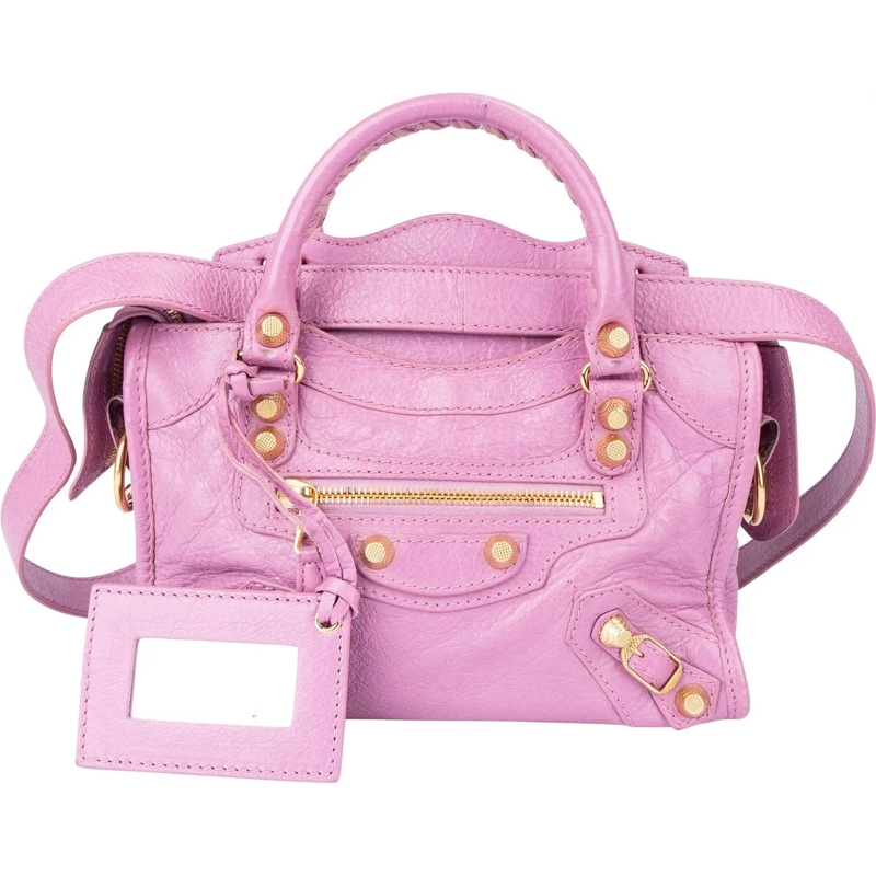 Balenciaga Schultertasche Balenciaga Pink Leather Mini City Handbag rose