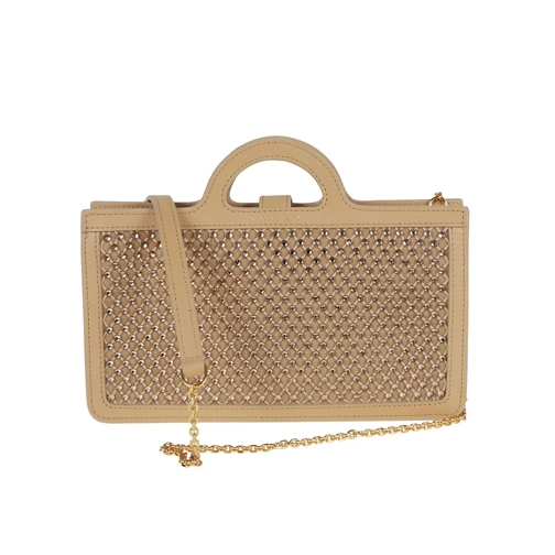 Marni Porte-monnaie Calfskin Long Wallet With Rhinestone Mesh Brown