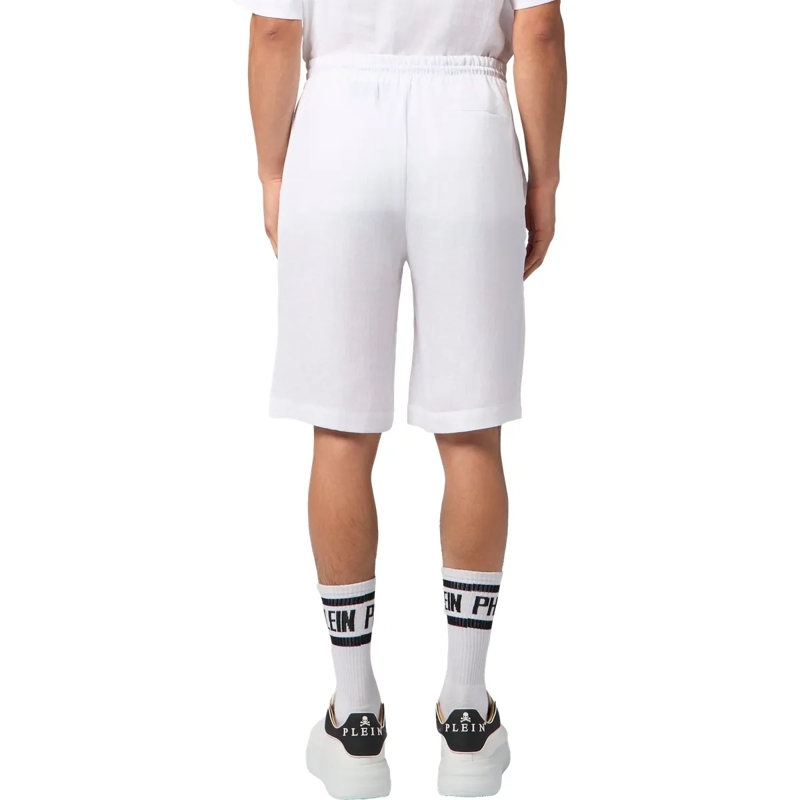 Philipp Plein Shorts Linen Drawstring Shorts Tennis Club weiss(Image 2)