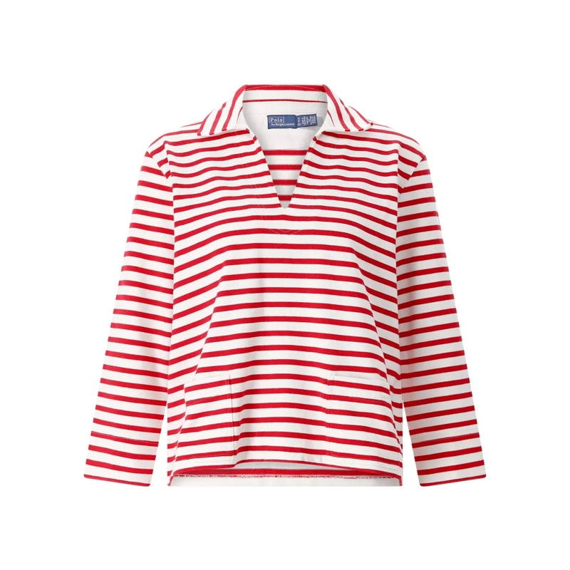 Polo Ralph Lauren Pullover Gestreiftes Langarmshirt rot