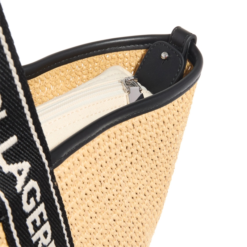 Karl Lagerfeld Shopper K/Essential Raffia Bag Natural(Image 4)