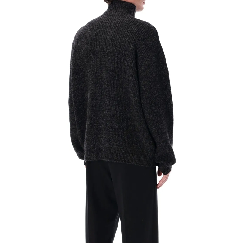 Lemaire Pullover Yak Alpaca High Neck Sweater Black