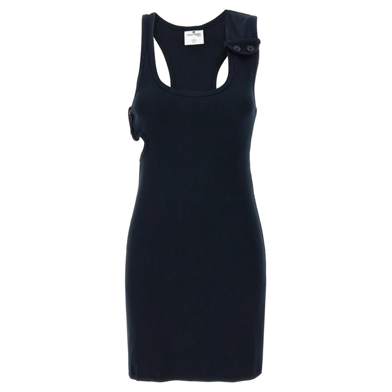 Courrèges Midi-jurk 'Double Buckele 90'S Rib' Dress Blue