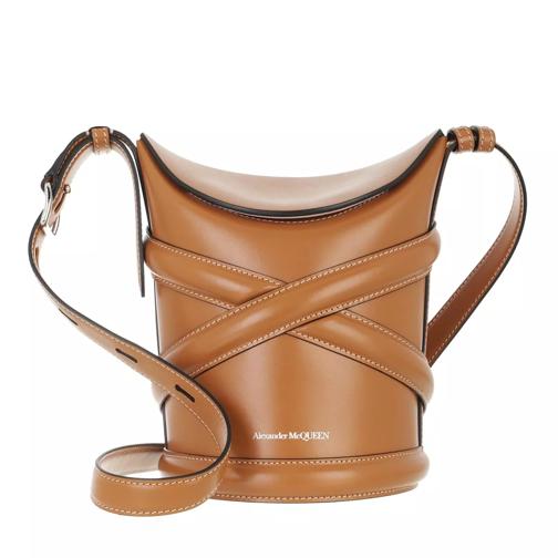 Alexander McQueen The Curve Bucket Bag Leather Tan Bucket Bag