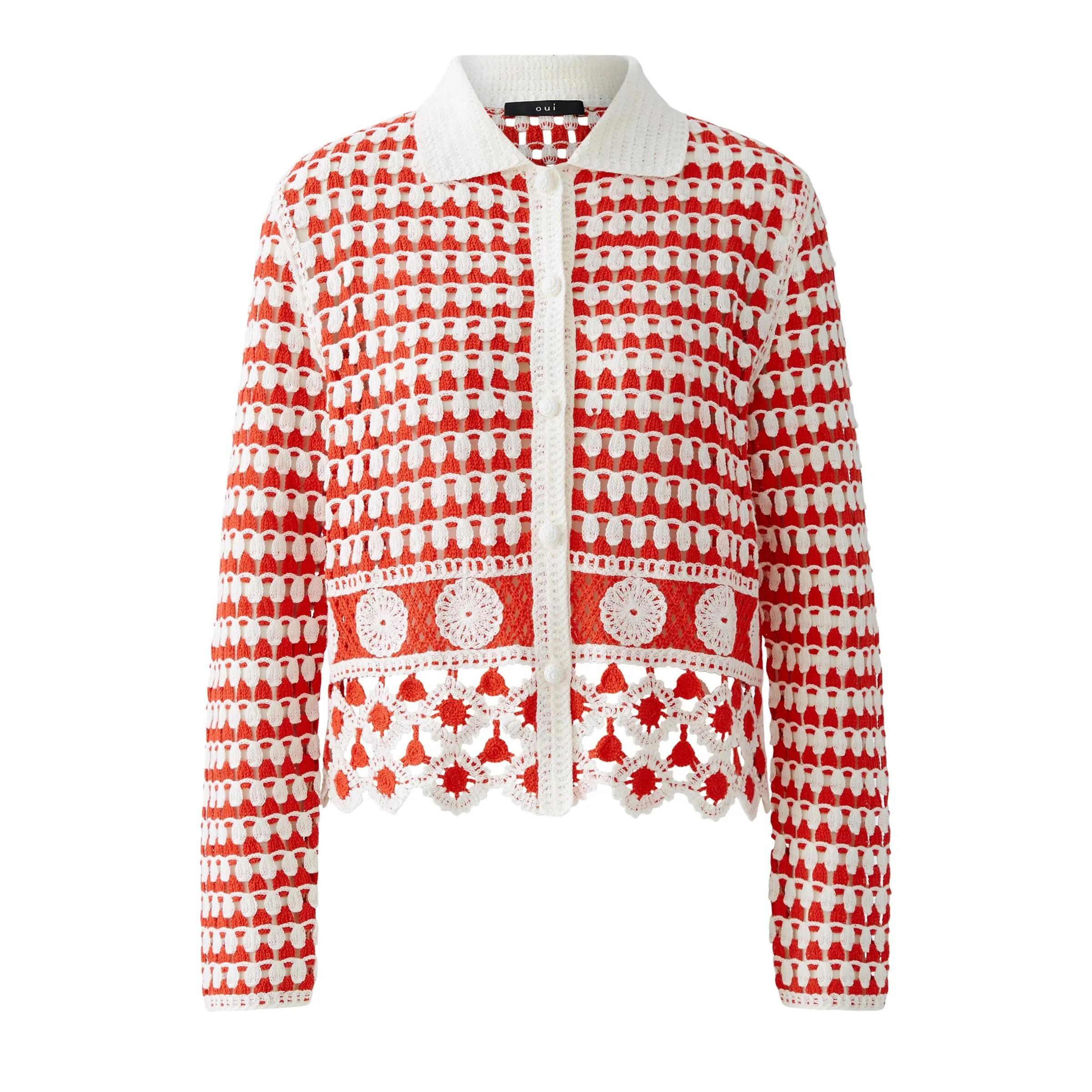 Thumbnail - Oui - Strickjacke - Größe 36 DAMEN - red