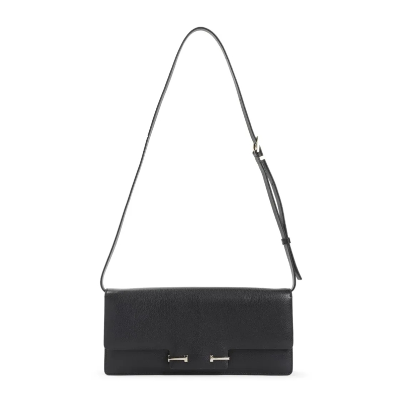 Tom Ford Schultertasche Textured Goat Leather Rectangular Shoulder Bag Wit Black