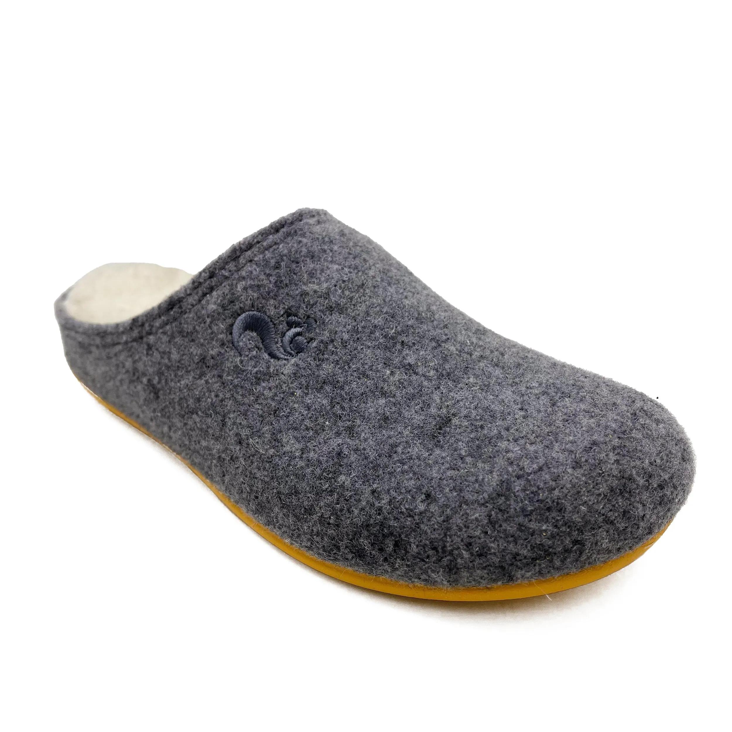 thies Sneakers - thies 1856 ® Recycled Wool Slippers grey yellow (W - Gr. 36 (EU) - in Grau - für Damen