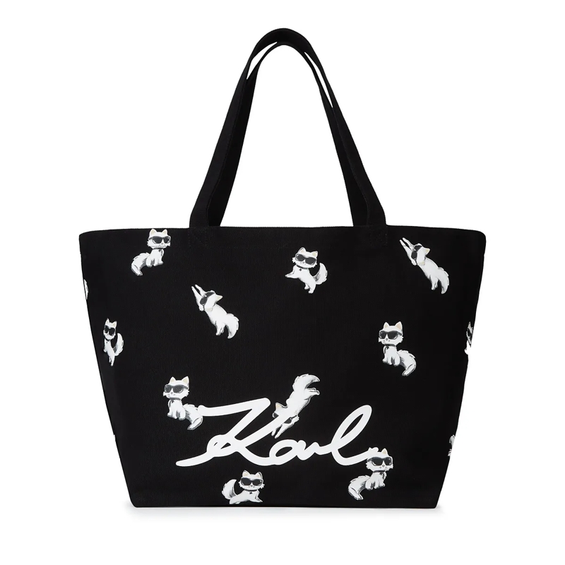 Karl Lagerfeld Shopper Ikon Shopper mit Choupette-Print Shopper schwarz