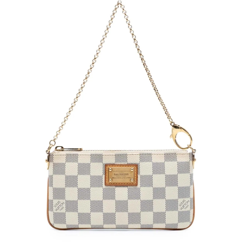 Louis Vuitton Tote Damier Azur Pochette Milla MM weiß