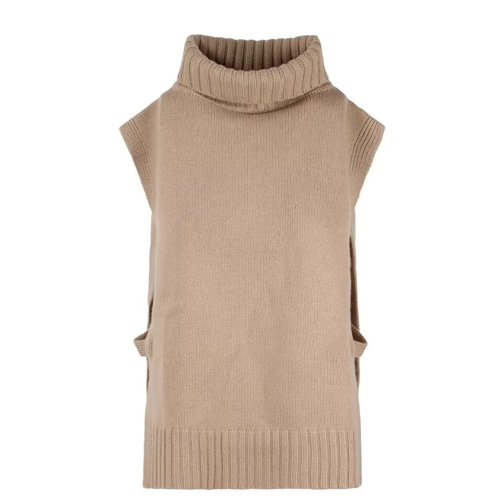 Vince Poncho Turtleneck Sweater Brown 
