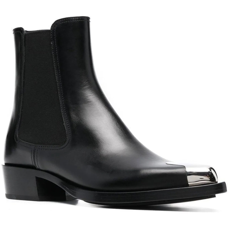 Alexander McQueen Stiefel Alexander McQueen Leather Boots schwarz (Image 17)