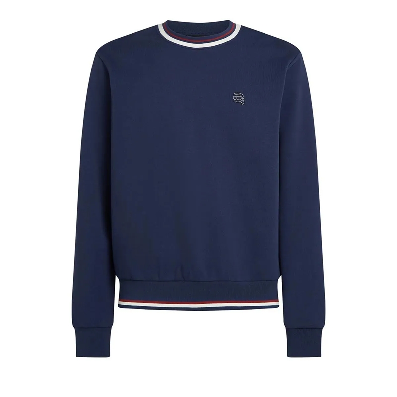 Karl Lagerfeld  Ikon Sweatshirt mit Streifen-Detail Sweatshirt dunkel-blau