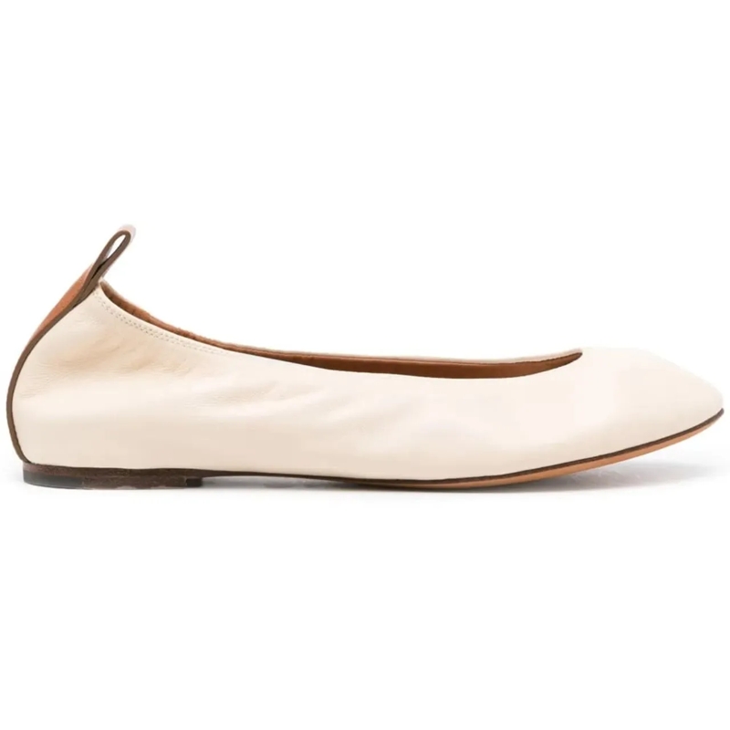 Lanvin Low-Top-Sneaker The Nappa Leather Logo Ballerina Flat beige