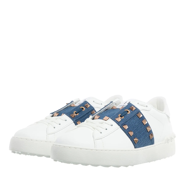Valentino Garavani Woman Rockstud Untitled Trainer White Blue Low Top Sneaker