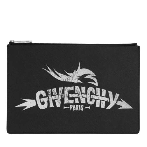 Givenchy Icon Printed Clutch Bag Leather Black Make-Up Täschchen