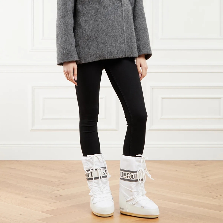 【未使用】MOON BOOT ミッドカフ Icon Nylon White Moonboot Moon Boot Icon Nylon Black/White Men's Après-Ski Boots