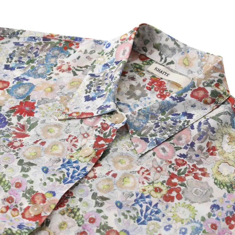 Khaite Bluse Bluse Goya mit Blumenprint Creme(Image 4)