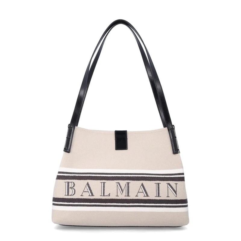 Balmain Tote Release Canvas Shopper Bag Neutrals