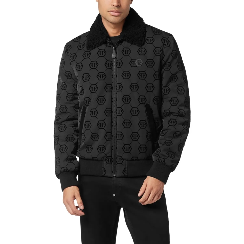 Philipp Plein Daunenjacke Bomber Monogram schwarz(Image 3)
