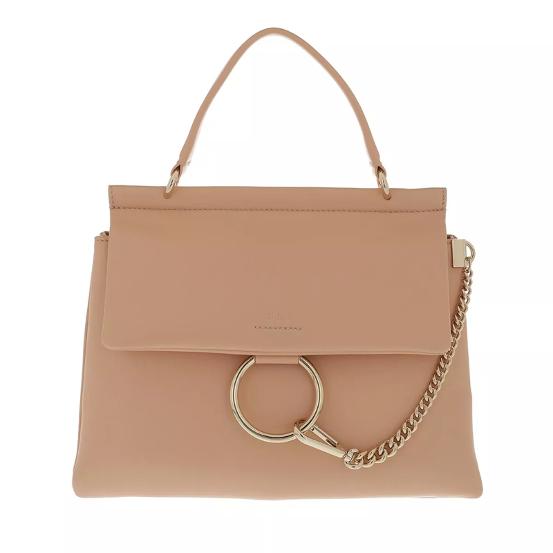 Chloé Satchel Faye Top Handle Bag Leather Sandy Beige