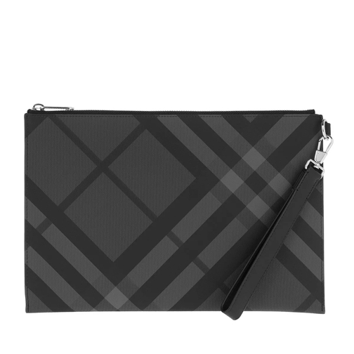 Burberry London Check Zip Pouch Charcoal/Black Handväska med väskrem