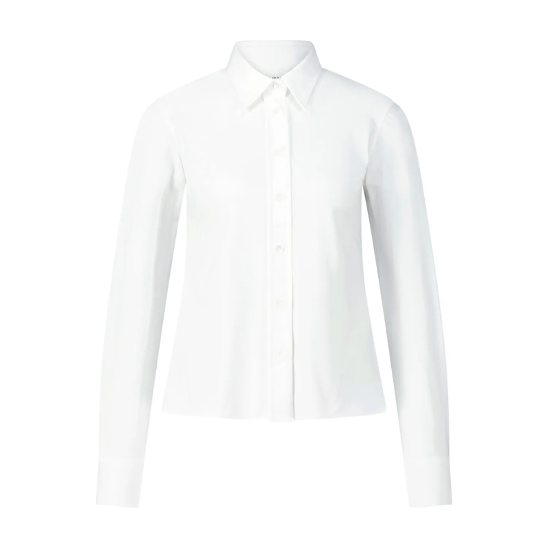 CALIBAN Bluse Hemdbluse aus Stretch weiß