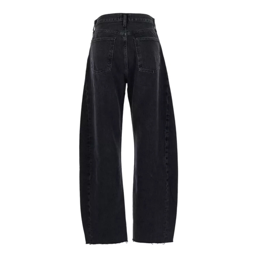 Agolde 'Luna' Black Five-Pocket Jeans In Denim Black 