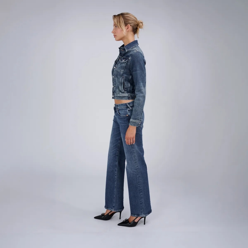 True Religion Bootcut-Jeans Jeans SOPHIE Bootcut- Ausgestelltes Bein- Gürte blau(Image 3)