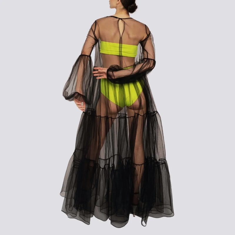 Helene Galwas Maxikleid Netzkleid ALENA schwarz(Image 3)