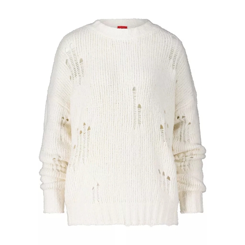 Hugo Oversized Stricksweater im Used Look 4810455210428 Weiß 