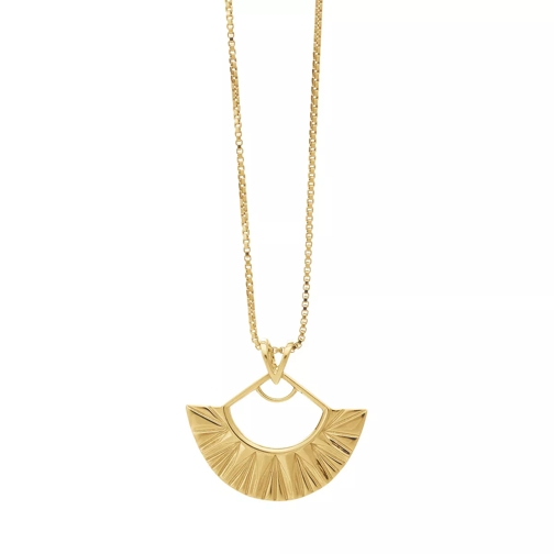 Rachel Jackson London Medium Deco Fan Gold Necklace  Gold Collana lunga