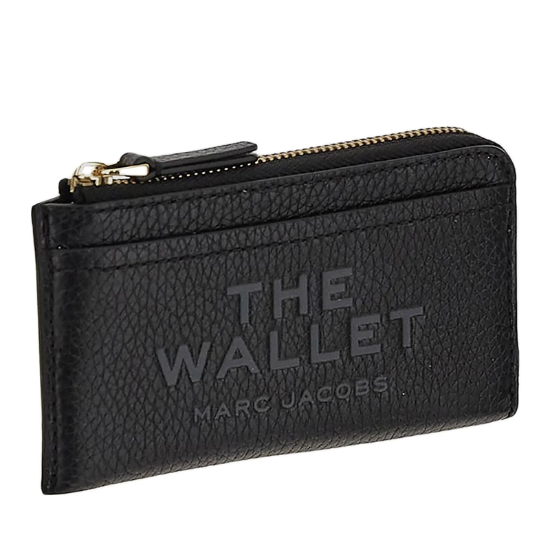 Marc Jacobs Kartenhalter Textured Calfskin Wallet With Gold-Tone Detailing Black(Image 6)